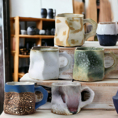 Handmade artistic and uneven "Reef Explorer" mug - 300mL - Crafty-Clayworks