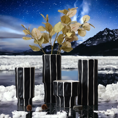 Handmade nordic-inspired "Snowflake Monochrome" vase