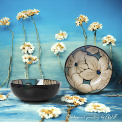 Hand-painted nature inspired "Botanical Bliss" bowl - Crafty-Clayworks