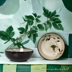 Hand-painted nature inspired "Botanical Bliss" bowl - Crafty-Clayworks
