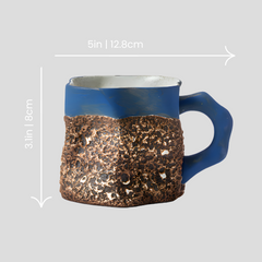 Handmade artistic and uneven "Reef Explorer" mug - 300mL - Crafty-Clayworks