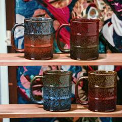 Large handmade kiln-fired "Toxic Waist" mug - 20.3oz