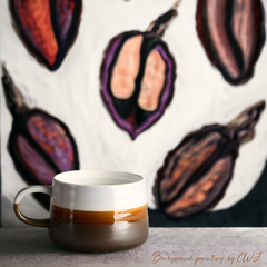 Handmade glazed "Cocoa Cascade" mug - 13.5oz