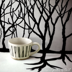 Handmade northern inspired "Mystical Bark" mug - 360mL - Crafty-Clayworks