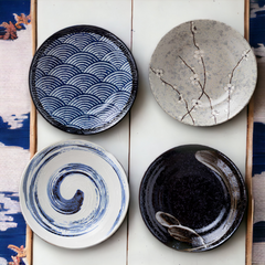 Handmade Japanese traditional "Sky High - 空高く" deep plate - Crafty-Clayworks