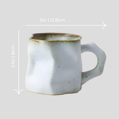 Handmade artistic and uneven "Cold Kisses" mug - 300mL - Crafty-Clayworks