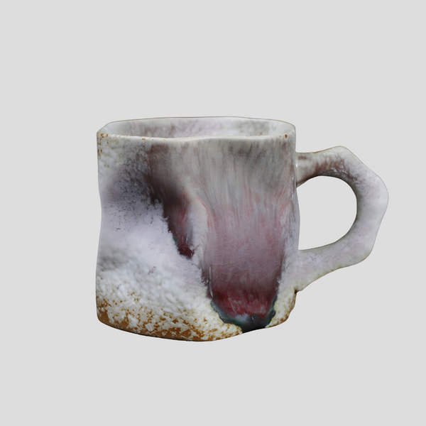 Handmade artistic and uneven "Mysterious Voidling" mug - 300mL - Crafty-Clayworks