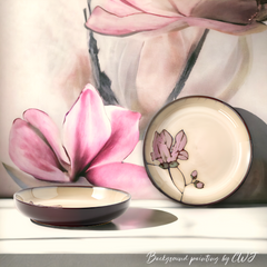 Hand-painted nature inspired "Botanical Bliss" deep plate - Crafty-Clayworks