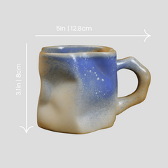 Handmade artistic and uneven "Blueberry Pie" mug - 300mL - Crafty-Clayworks