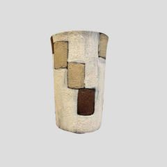 Artistic handmade "Earthsong Patchwork" cup - 300mL - Crafty-Clayworks