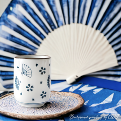 Hand-painted artistic "Blossom and Breeze" cup - 180mL - Crafty-Clayworks