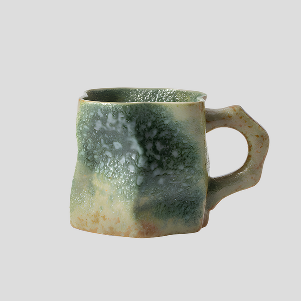 Handmade artistic and uneven "Roquefort" mug - 300mL - Crafty-Clayworks
