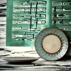 Handmade glazed artistic "A Whimsical Melody" plate - Crafty-Clayworks