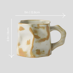 Handmade artistic and uneven "Bruised Knuckles" mug - 300mL - Crafty-Clayworks