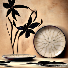 Handmade glazed artistic "The Mystical Meadows" plate - Crafty-Clayworks