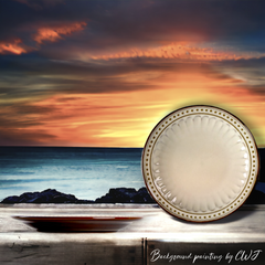 Handmade glazed artistic "Golden Horizon" plate - Crafty-Clayworks