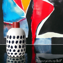 Hand-painted medium-sized "Little Red Riding Hood" vase