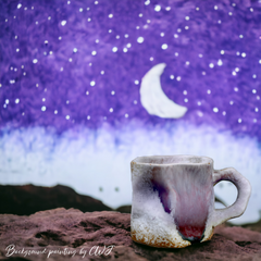 Handmade artistic and uneven "Mysterious Voidling" mug - 300mL - Crafty-Clayworks