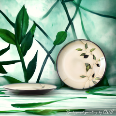 Hand-painted nature inspired "Botanical Bliss" plate - Crafty-Clayworks