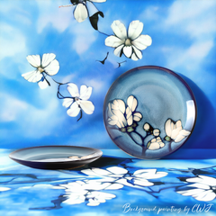 Hand-painted nature inspired "Botanical Bliss" plate - Crafty-Clayworks