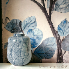 Minimalistic short artstic "Azure Arboreal" vase
