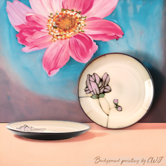Hand-painted nature inspired "Botanical Bliss" plate - Crafty-Clayworks