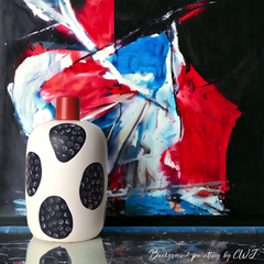 Hand-painted large "Little Red Riding Hood" vase