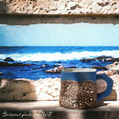 Handmade artistic and uneven "Reef Explorer" mug - 300mL - Crafty-Clayworks