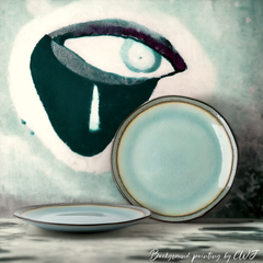 Handmade artistic and glazed "Crying Giant" serving platter - Crafty-Clayworks