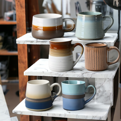 Handmade glazed "Desert Mirage" mug - 18.5oz