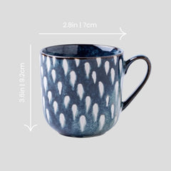Hand-painted mug with white dots - 7.6oz Crafty-Clayworks