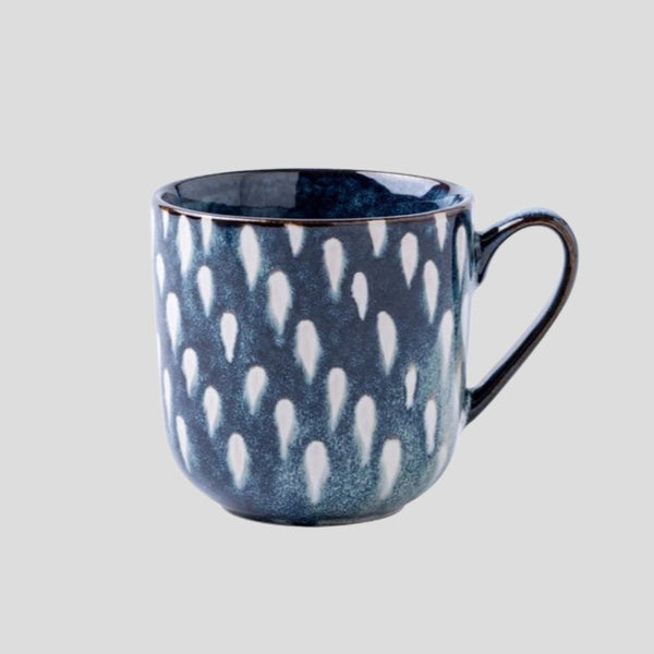 Hand-painted mug with white dots - 7.6oz Crafty-Clayworks