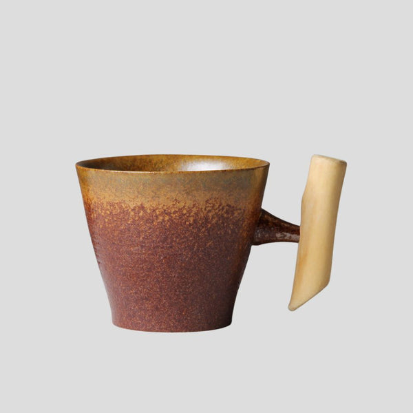 Handmade Japanese mug with wooden handle - 10oz – Crafty-Clayworks