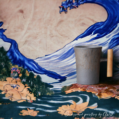 Handmade Japanese mug with wooden handle - 11oz Crafty-Clayworks