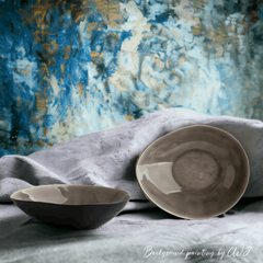 Handmade bowl with irregular shape - dark gray Crafty-Clayworks