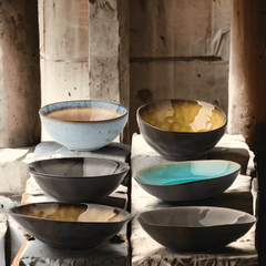 Handmade bowl with irregular shape - dark gray Crafty-Clayworks