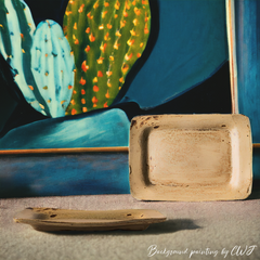 Handmade irregular retro-looking plate Crafty-Clayworks