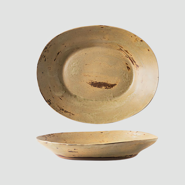 Handmade irregular retro-looking serving platter Crafty-Clayworks