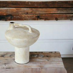 Handmade modern and abstract vase - beige Crafty-Clayworks