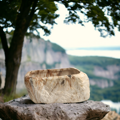 Handmade rustic and naturalistic flowerpot - Onyx stone Crafty-Clayworks