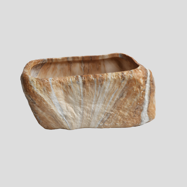 Handmade rustic and naturalistic flowerpot - Rojo Coralito stone Crafty-Clayworks