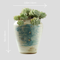 Handmade rustic blue-painted flowerpot Crafty-Clayworks