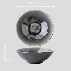 Handmade salad bowl - dark gray Crafty-Clayworks