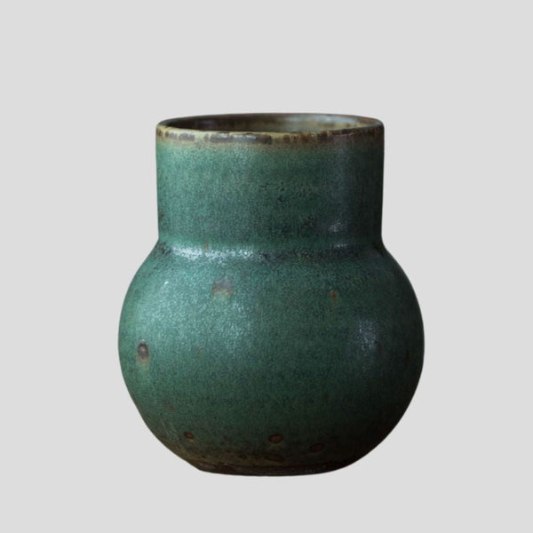 Handmade small green vintage vase Crafty-Clayworks