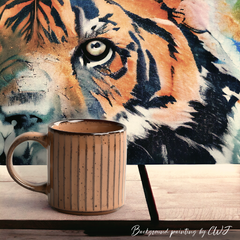 Handmade glazed "Tawny Tiger" mug - 10oz