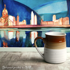 Handmade glazed "Skyline Visionary" mug - 18.5oz