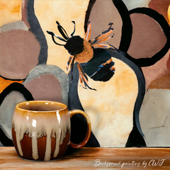 Handmade glazed "Sweet Honeycomb" mug - 13.5oz