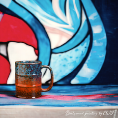 Large handmade kiln-fired "Toxic Waist" mug - 20.3oz