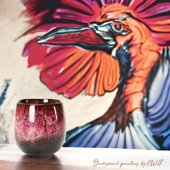 Handmade glazed "Phoenix Ember" cup - 6.8oz