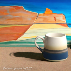Handmade glazed "Desert Mirage" mug - 18.5oz